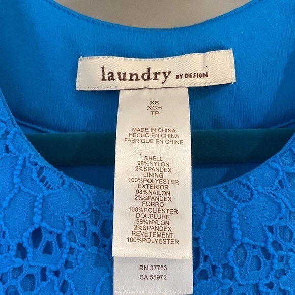 𝅺LAUNDRY by Design Blue Flower Eyelet Dress - Picture 2 of 7